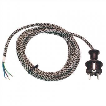 Câble d'alimentation pour fer à repasser 3m, H03RT-H 3G1,0mm² gris/blanc 