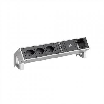 DESK2 3xCH T13 90° 1xCM, Strom 0,2m GST18 Inox lackiert Schweiz 