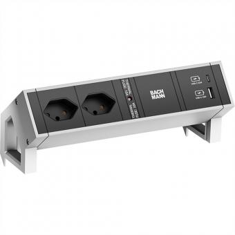 DESK2 2xCH 1xUSB A/C 22W, 0,2m GST18 INOX Schweiz 