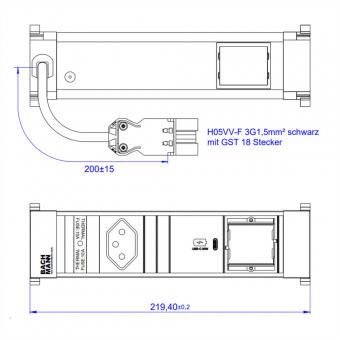 POWER FRAME S 1xCH, 1xUSB C 30W 1xCM 0,2m GST18 Schweiz 