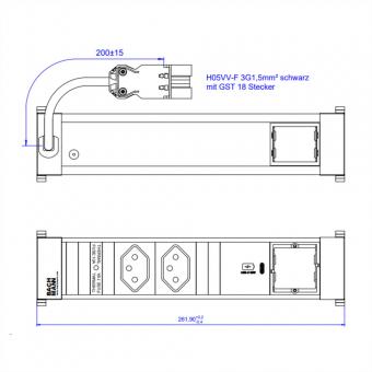 POWER FRAME M 2xCH, 1xUSB C 30W 1xCM 0,2m GST18 Schweiz 