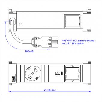 POWER FRAME S 1xP40 1xUSB C 30W, 1xCM 0,2m GST18 Italien 