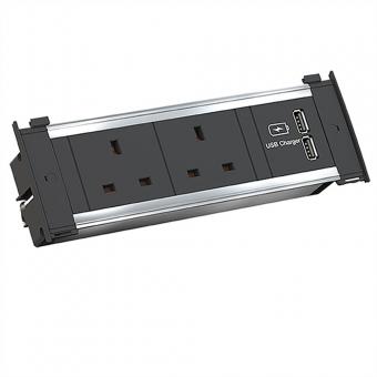 KAPSA S 2xUK 90° USB Charger, Strom 2,0m UK 13A Großbritannien 