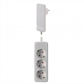 Flat Plug CEE7/7 weiß, 1,6m 3xCEE7/3 