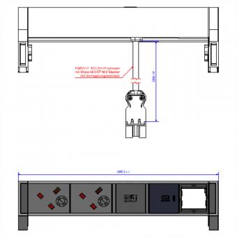 DESK2 ALU BLACK 2xUK 1xCM, 1xUSB C 30W 0,2m GST18 Großbritannien 
