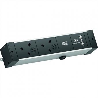 DESK RAIL 2xUK USB Charger, 2,0m GST18 Großbritannien 