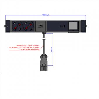 DESK RAIL 2xP40 1xUSB C 60W, 1xCM 2,0m GST18 Italien 