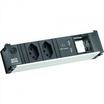 Chargeur USB CONI 2xCH 1xCM 0,2m, cadre triple GST18 Suisse 