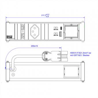 CONI 1xCH 1xUSB A&C 22W, 1xCM 0,2m GST18 Suisse 