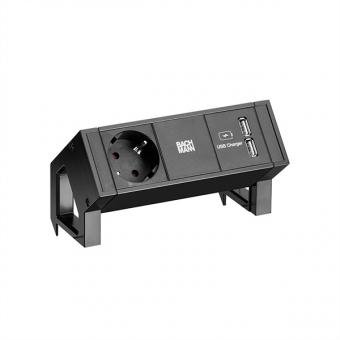 DESK2 1x Schutzkontakt 1x USB-Charger , schwarz 
