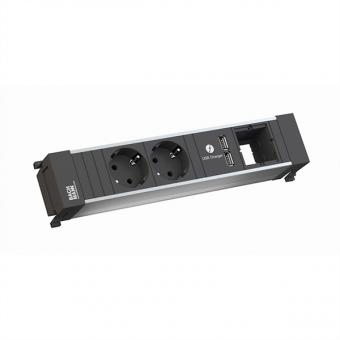 POWER FRAME Medium, 2x Schutzkontakt, 1x USB Charger, 1x ABD 