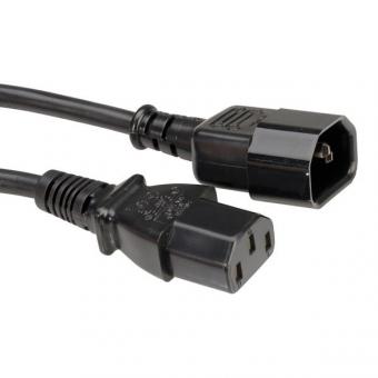 Apparate-Verbindungskabel IEC60320, C13-Buchse/C14-Stecker, schwarz 