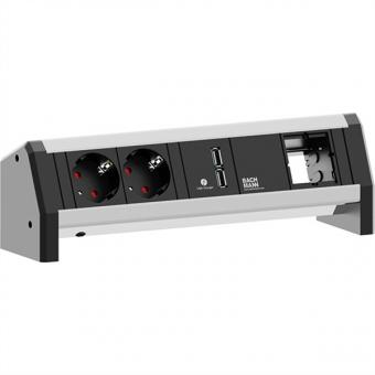 DESK 1, Steckdoseneinheit, 2x Schuko, 1x USB, 1x ABD 