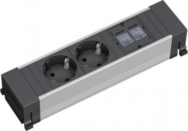 POWER FRAME, bloc multiprises, 2x Schuko, 2x CAT5e 