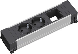 POWER FRAME, Steckdoseneinheit, 2x Schuko, 1x ABD 