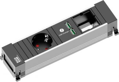 POWER FRAME, bloc multiprises, 1x Schuko, 1x USB Charger, 1x ABD 