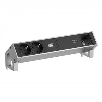 DESK2 2xSchutzkontakt USB C, USB Charger 60W 1xABD 0,2m GST18 INOX 