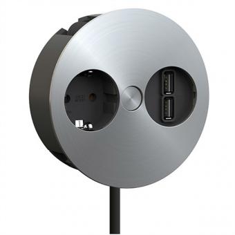 TWIST 1x Schutzkontakt, Aderendhülsen, USB-Charger, Schutzkontaktmontag 