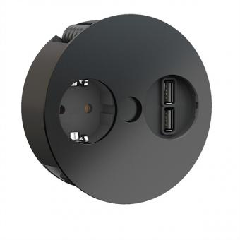 TWIST 1x Schutzkontakt, Aderendhülsen, USB-Charger, Schutzkontaktmontag 