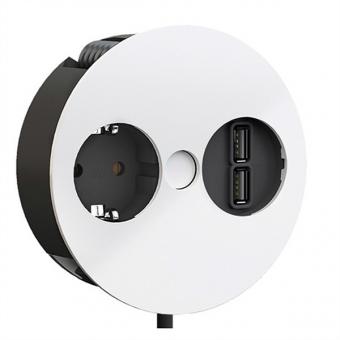 TWIST 1x Schuko, embouts de câble, USB-Charger, Schukomontag 