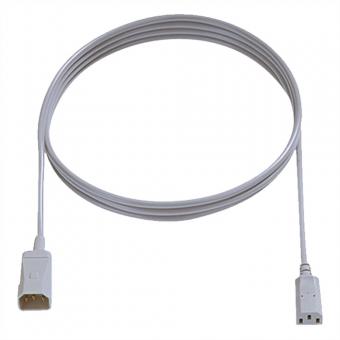 Kaltgeräteverlängerung H05VV-F 3G0,75mm², C14 / C13, grau, 2m 