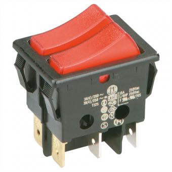 Wippenschalter Serie 3652, Ausschalter, bel., 2x1polig, s/r 