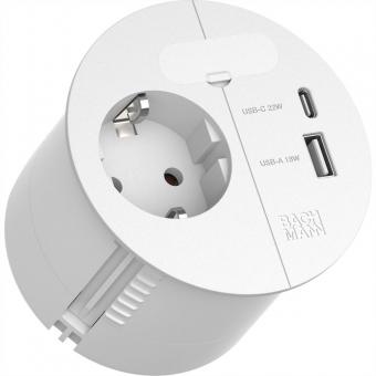 LOOP IN CHARGE 1xCEE7/3 ws, 1x USB A/C 22W 1xKBD 2,0m CEE7/7 