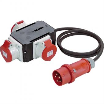 CEE-Adapter CEE 400V/16A, 3x 16A 5p400V IP44 1,5m 