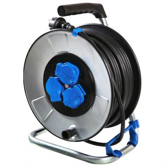 Tambour de câble en tôle d'acier 3-f. 40m, H07RN-F 3G1,5mm, IP44 
