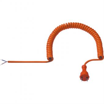câble réversible H05BQ-F 2x1.00 orange, CEE 7/17 fiche contoure 
