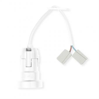 Baustellenfassung E27, H03VV-F 2x0,75mm Steckklemmen, schwarz, 0,2m 