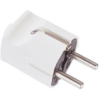 Schutzkontaktstecker, zentral weiß bruchfest montierbar 