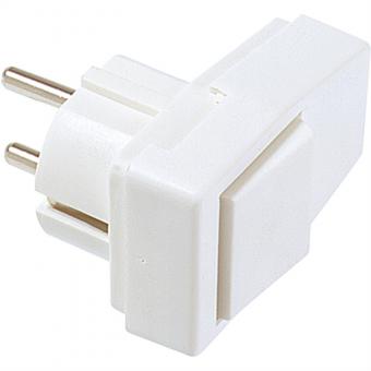 Schutzkontaktstecker, weiß, abschaltbar Wippschalter 2-p 