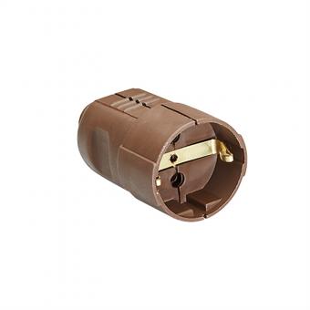 Schutzkontaktkupplung, braun bruchfest montierbar 