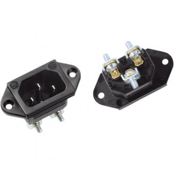 Kaltgerätestecker IEC320 C14, schwarz, Schraubanschluß 