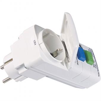 Adaptateur de protection contre les courants de défaut blanc, couvercle rabattable - IP44 < 30mA courant de déclenchement 