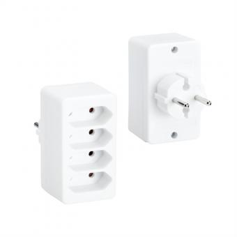 Multistecker 4xEuro, weiß 4x2,5A/230V 