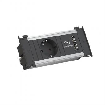 KAPSA X-Small 1x Schutzkontakt 1x USB Charger, Montagestecker 