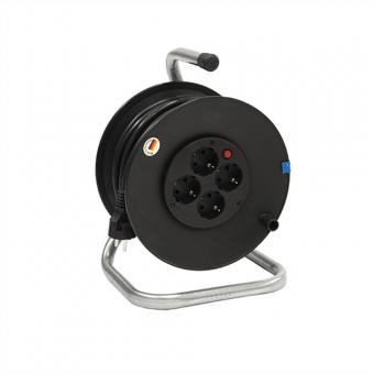 Kabeltrommel 4-fach mit Thermoschutz, 25m 