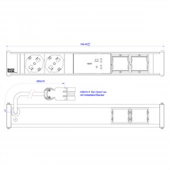 CONI 2xP40 1xUSB C/C 100W, 2xCM L=0,2m 