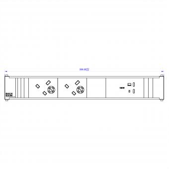 CONI 2xUK 45° 3,15A, 1xUSB C/C 100W L=0,2m 