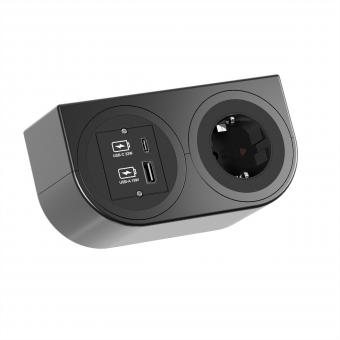 PIX HOLDER DOUBLE, 1x CEE7/3, 1x USB A/C, ISV 