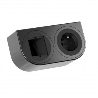 PIX HOLDER DOUBLE, 1x UTE 1x CM, ISV, schwarz, 0,2m 