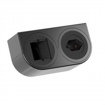 PIX HOLDER DOUBLE, 1x CH T13, 1x CM, ISV, schwarz, 0,2m 