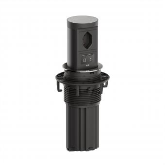 ELEVATOR2 1xCH T13, 1xUSB C/C 45W, aspect acier inoxydable, L = 2,0m, AEH 