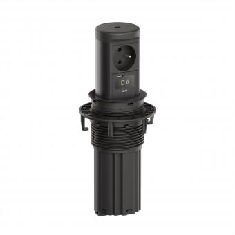 ELEVATOR2 1xUTE 1xUSB C, Wireless Charger 15W RAL9005 0,5m ISV 