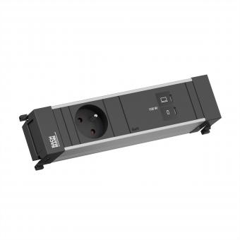 POWER FRAME 1xUTE, 1xUSB C/C 100W L=0,2m 
