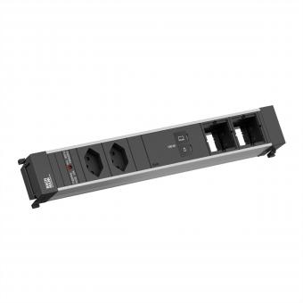 POWER FRAME L 2xCH 0°, 1xUSB C/C 100W 2xCM L=0,2m 