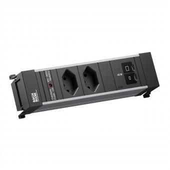POWER FRAME S 2xCH 0°, 1xUSB C/C 45W L=0,2m 