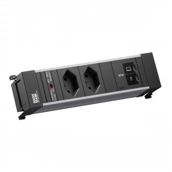 POWER FRAME S 2xCH 0°, 1xUSB C/C 65W L=0,2m 